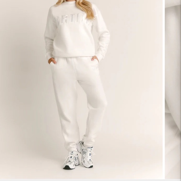 White 'BRIDE' Embroidered Joggers - Women's Track Pants - Picture 3 of 3